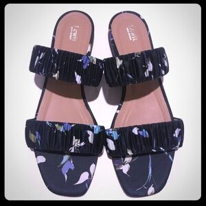 New Lewit Elena Ruched Floral Slides